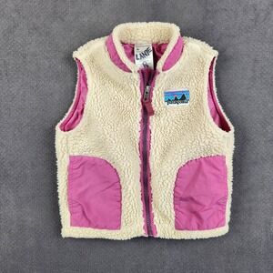 Patagonia Baby Retro-X Fleece Vest 2T Natural Magenta Pink 61012 Kids Windproof